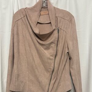Blank NYC Women's Blush Pink Faux Suede Jacket
